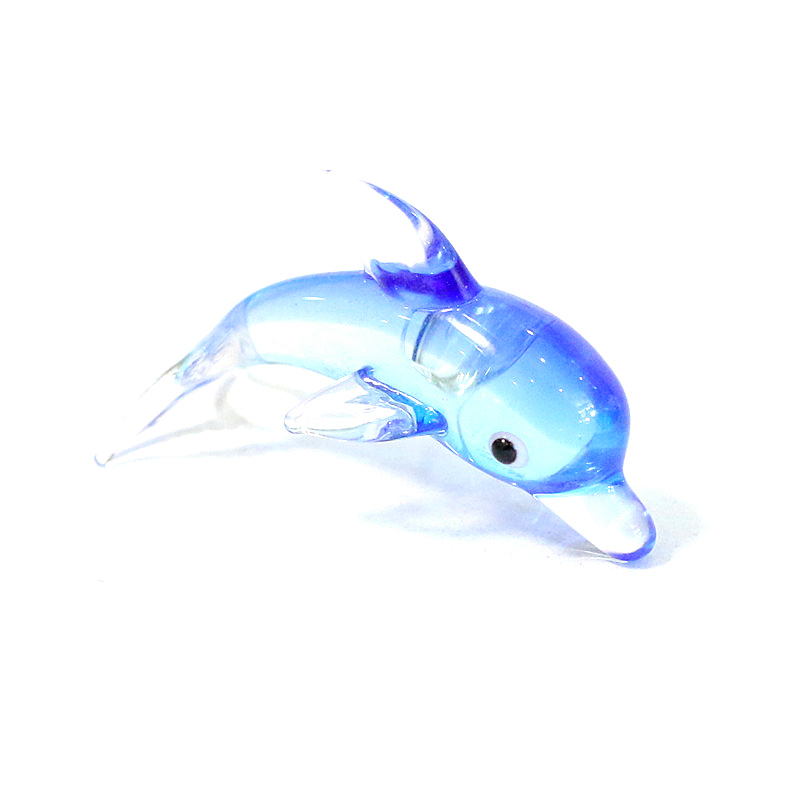 Aquarium Fish Glass - Murano Glass Dolphin Miniature Figurine Cute
