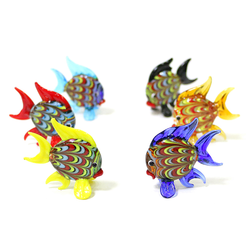 Aquarium Fish Glass - Colorful Tropical Fish Mini Figurines Cute