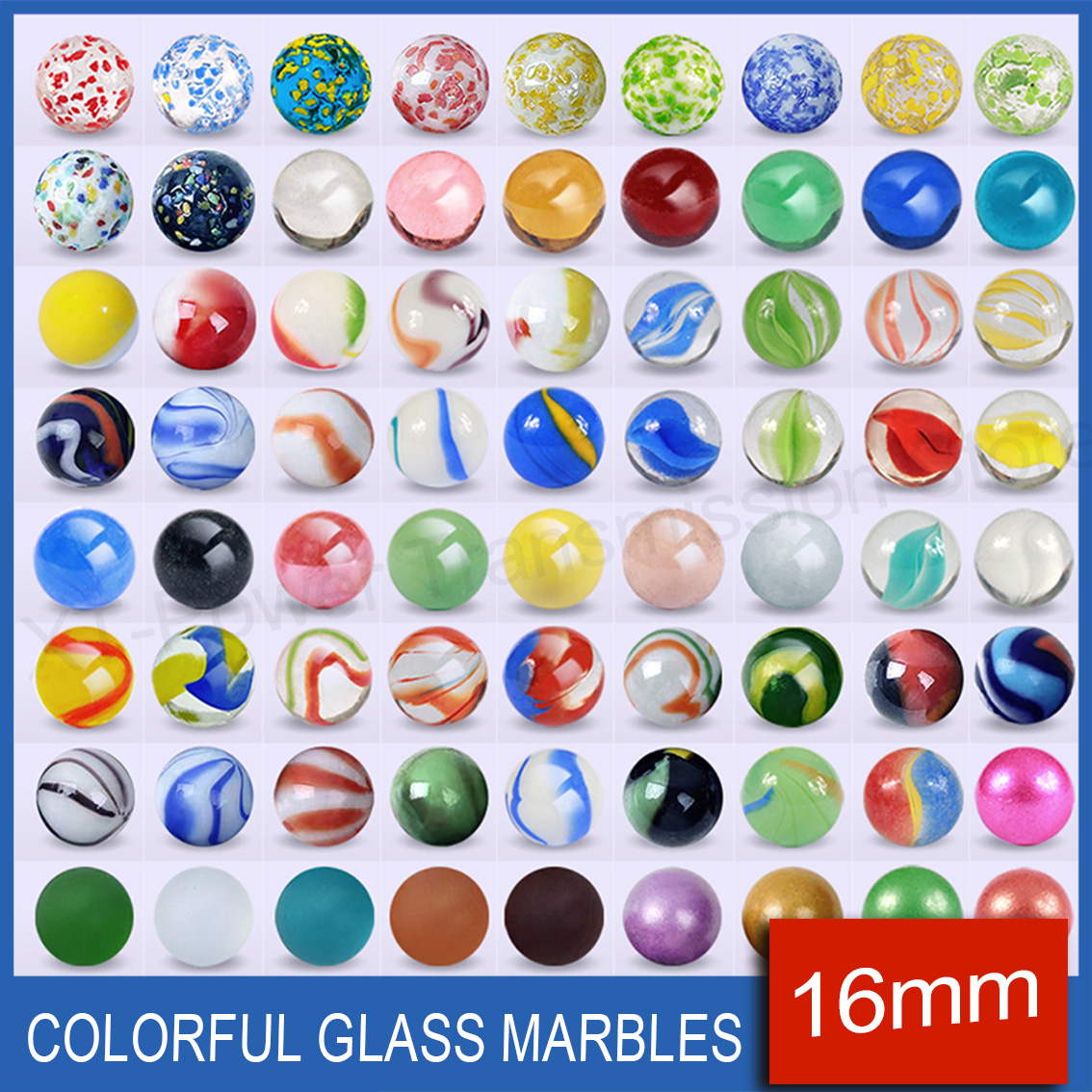 Aquarium Fish Glass - 5-90PCS 16mm Colorful Glass Marbles Toy