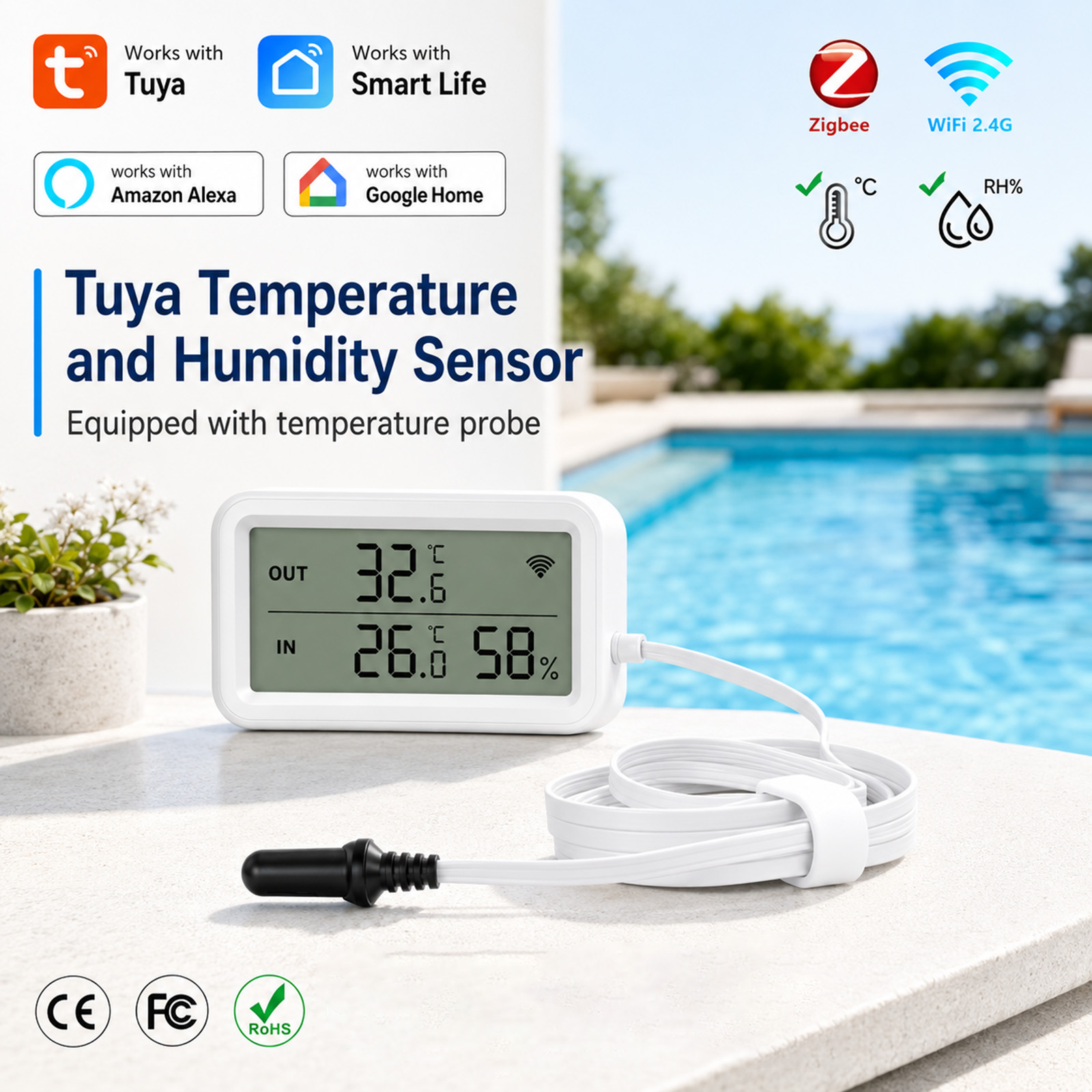 External Probe Temperature Hum - Aquarium Thermometer ulasan dan harga