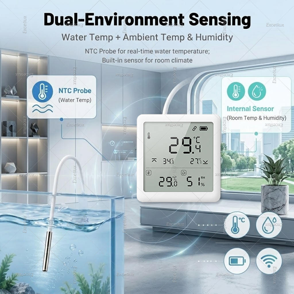 Zigbee Temperature Humidity Se - Aquarium Thermometer ulasan dan harga